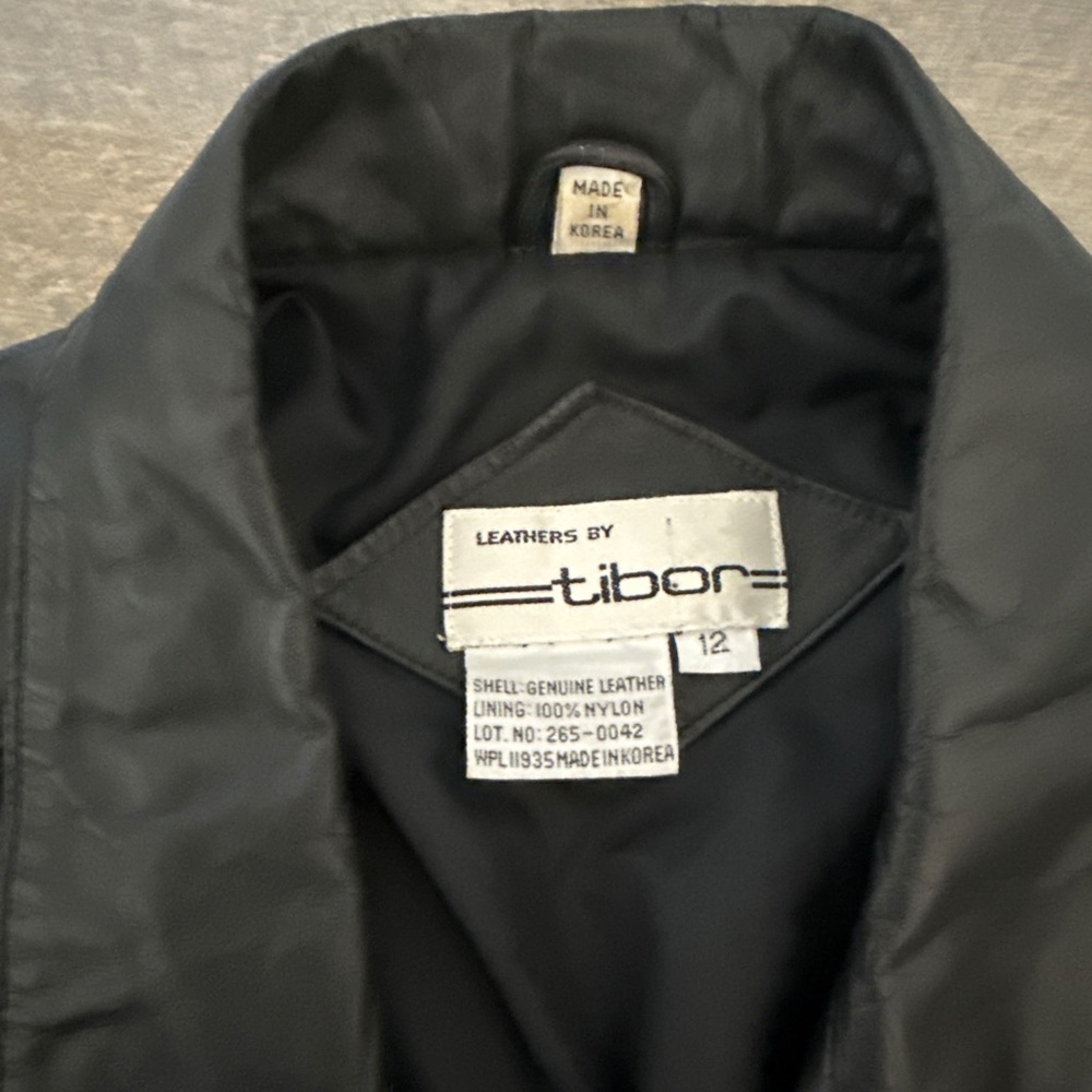 “Leathers by Tibor” Vintage Genuine Leather Black Jacket Size 12 - Picture 7 of 10